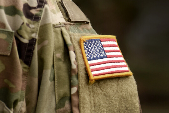 U.S. flag patch on army uniform